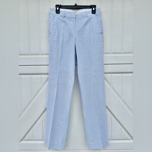 J.Crew Blue & White Seersucker Pants, Size 2 | 32” Inseam | Coastal Summer Style